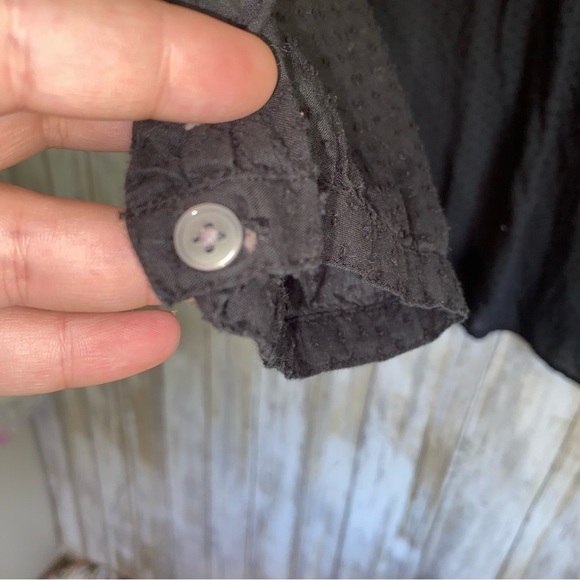 J. Crew Re-Imagined Black Ikat Long Sleeve Blouse - Picture 3 of 5